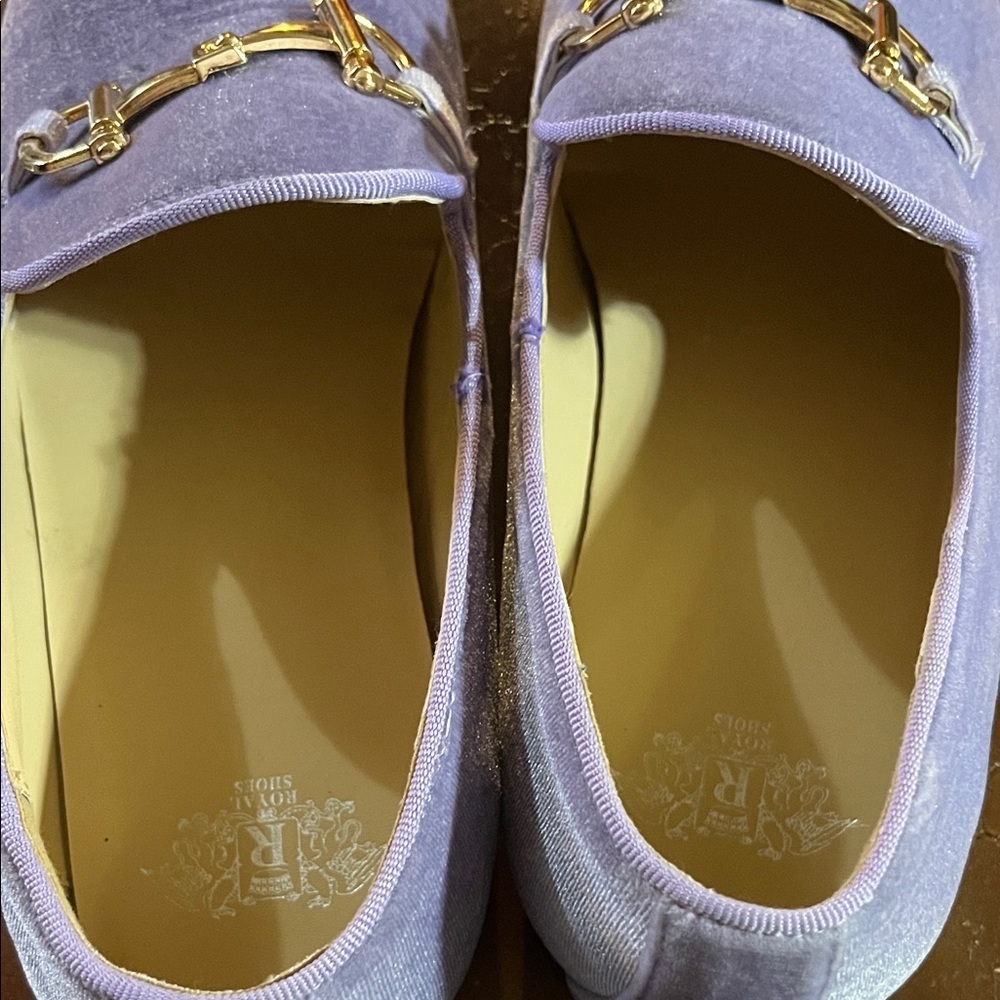 Lavender Loafers with Gold Buckle - Picture 2 of 10